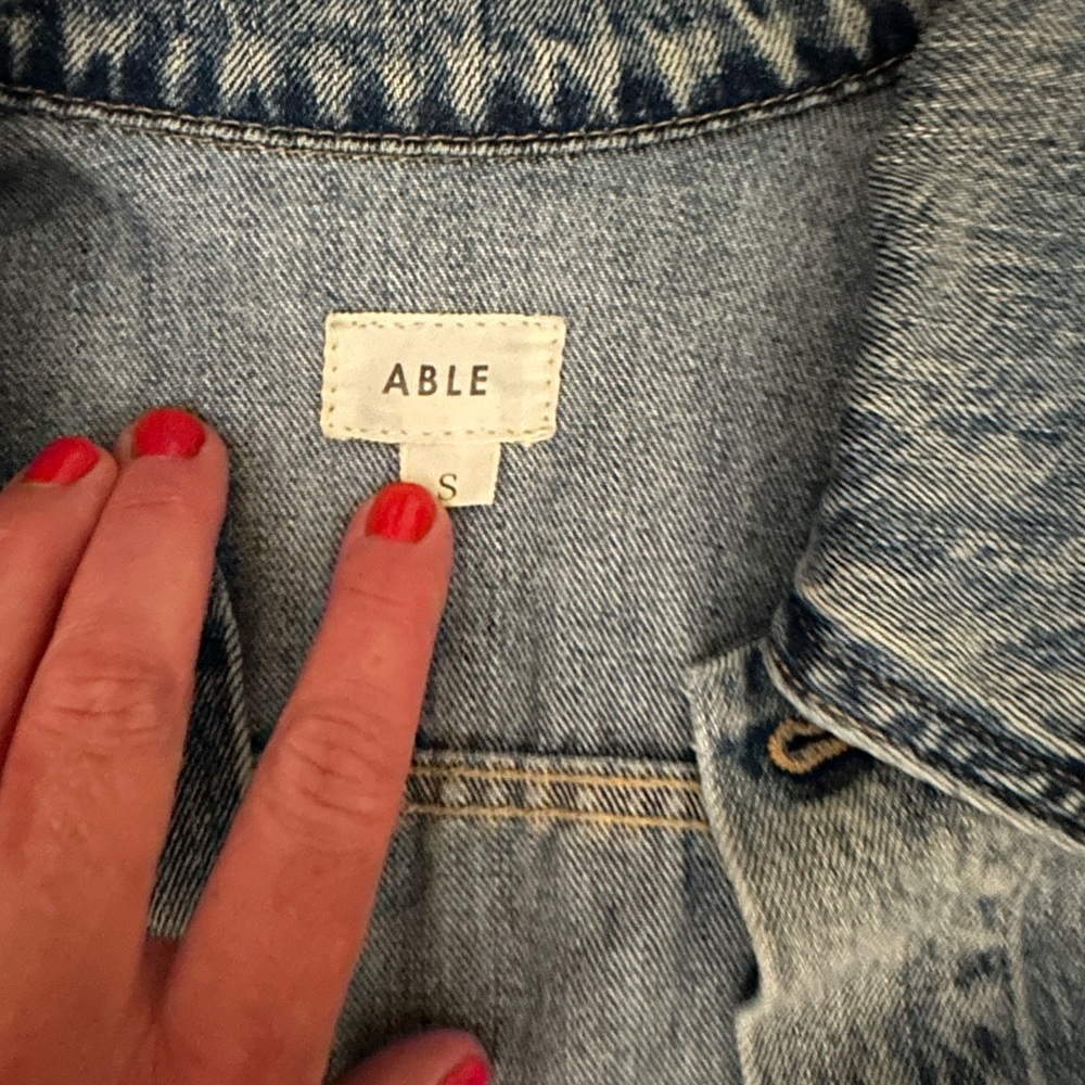 ABLE Merly Denim Distressed Jacket - Picture 3 of 6